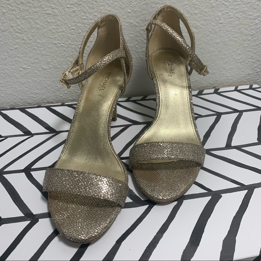 Michael Kors Simone Glitter Gold Sandals